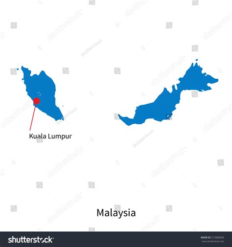 Detailed Vector Map Malaysia Capital City Stock Vector (Royalty Free ...