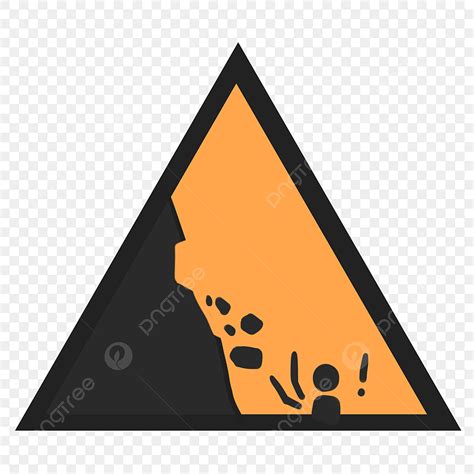 Caution Signs Clipart Vector, Caution Landslide Warning Sign ...