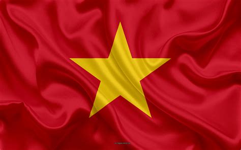 Скачать обои Flag of Vietnam, 4k, silk texture, red flag, Vietnam, Asia ...