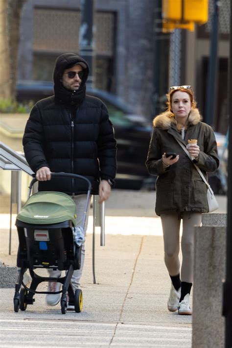 Lindsay Lohan Bundles Up for Outing With Husband and Son