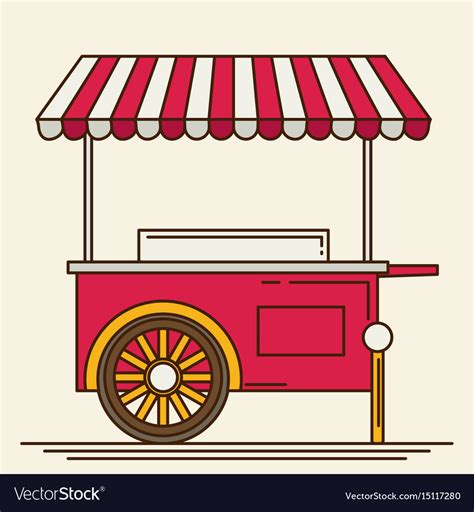 Shiny colorful ice cream cart Royalty Free Vector Image