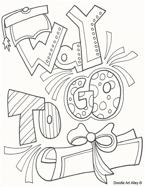 Graduation Coloring Pages - DOODLE ART ALLEY