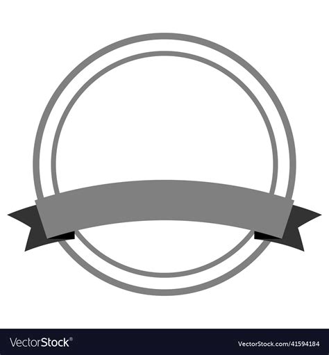 Round banner with ribbon transparent frame Vector Image