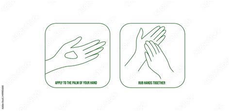 apply to palm of the hand, rub hands together icon vector illustration ...