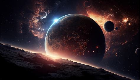 a desktop wallpaper, 3D planets and shapes in space, 4K