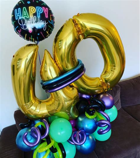 40th Birthday Balloon Bouquet | 40th birthday balloons, Birthday ...