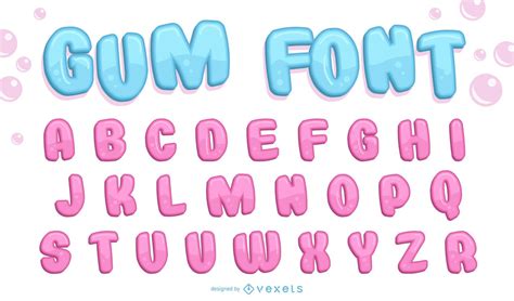 Bubble Gum 3d Font Vector Download