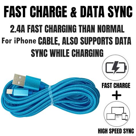 2 Pack 10FT XL Charger Compatible for Iphone Cable Nylon Woven Zebra ...