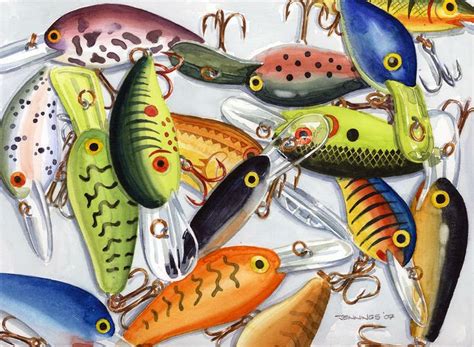 Crankbaits Painting - Crankbaits Fine Art Print | Fishing lures art ...