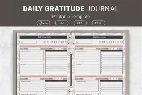 Daily Gratitude Journal Graphic by JUNDI · Creative Fabrica