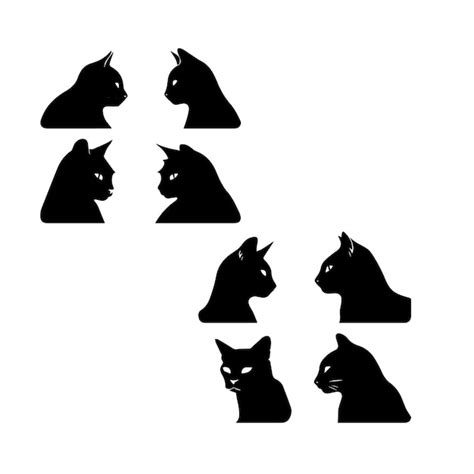 A black cat head with a cat head on it | Premium AI-generated vector