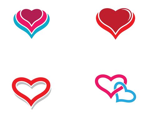 Love heart logo set 1100207 Vector Art at Vecteezy