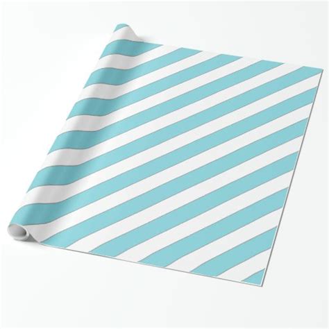 diagonal stripes light blue wrapping paper | Zazzle