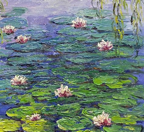 Claude Monet painting Water lilies oil paintings on canvas art | Etsy