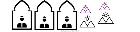 Islamic Characters Icon Azan Isolated White Stock Illustration ...