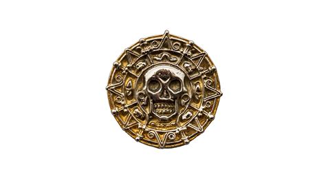 Cursed Aztec Gold Coin From Pirates Of The Caribbean Round Printed ...