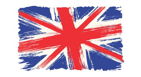 Vector vintage British flag. Drawing flag of UK in grunge style ...