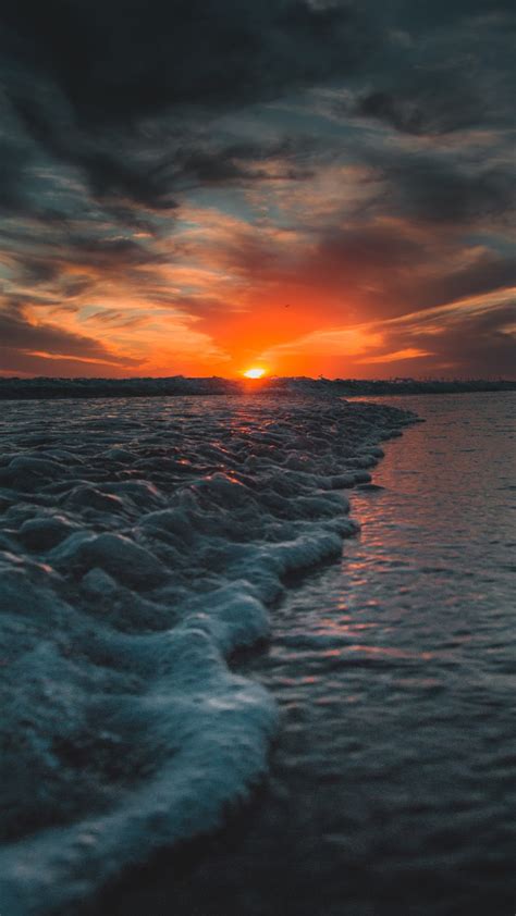 Hình nền hoàng hôn trên biển siêu chất | Puesta de sol playa, Imágenes ...