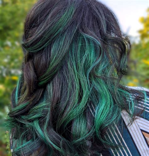 green hair color highlights - Ardelle Fuqua