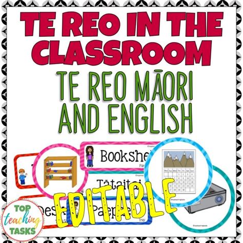 Te Reo in the Classroom Multi-purpose Te Reo and English Cards EDITABLE ...