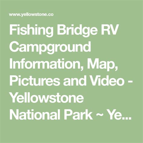 Fishing Bridge RV Campground Information, Map, Pictures and Video ...