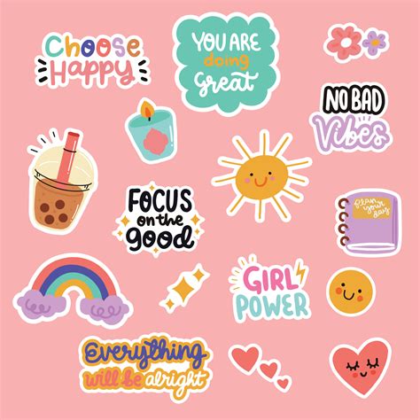 Hand Drawn Cute Daily Sticker 23469582 Vector Art at Vecteezy