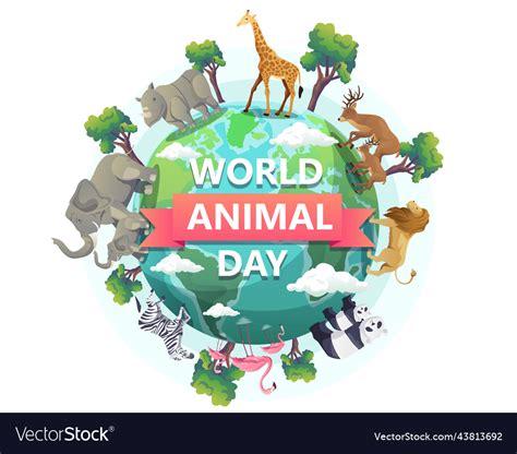 World animal day wildlife animals Royalty Free Vector Image