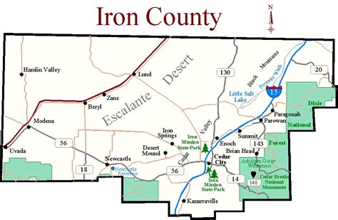 Map of Iron County