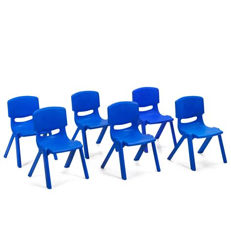 Gymax 6-pack Kids Plastic Stackable Classroom Chairs Indoor/Outdoor ...