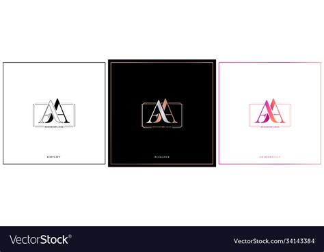 Aa monogram initial wedding logo company Vector Image