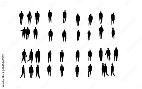 Vector illustration, Outline silhouettes of people, Contour drawing ...