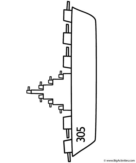 Battleship 305 - Coloring Page (Military)