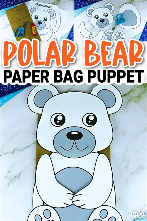 Printable Polar Bear Paper Bag Puppet Template - Simple Mom Project