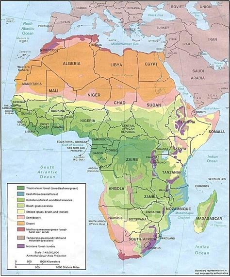 2: A physical geography map of Africa (from the Perry-Castañeda map ...