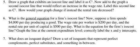 Solved 5. Draw a graph that exhibits an isocost line and | Chegg.com