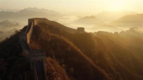 Premium Photo | An aerial view of the great wall of china