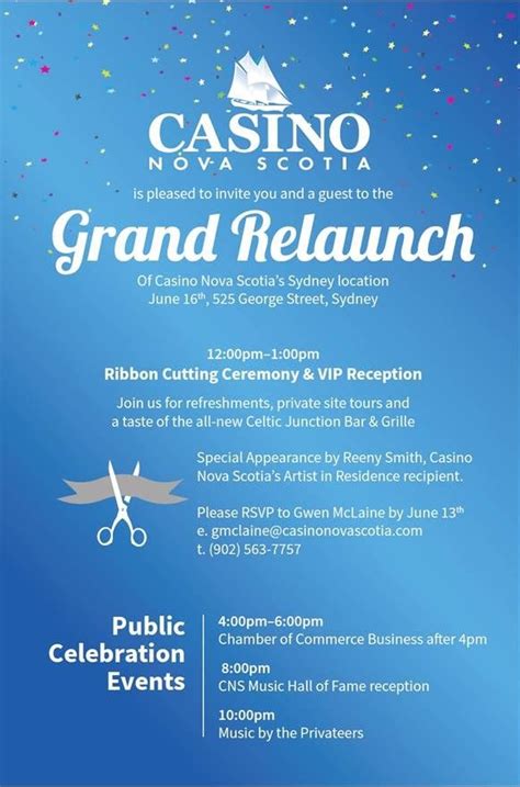 Casino Nova Scotia Sydney Grand Relaunch, June 16th | goCapeBreton.com