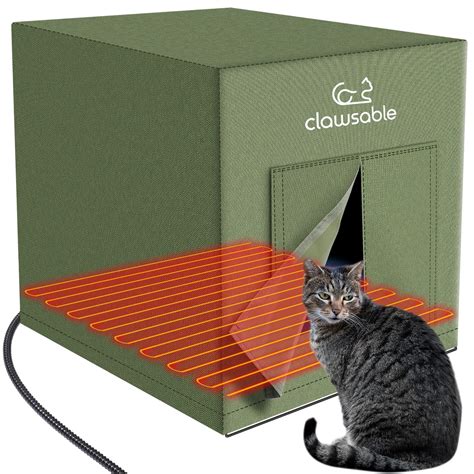 Large Size Heated Cat House for Outdoor Cats in Winter, Elevated ...