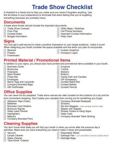 How To Make/Create a Trade Show Checklist [Templates + Examples] 2023