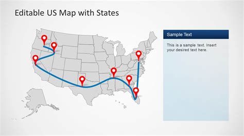 Editable Us Map Template For Powerpoint With States Slidemodel - Riset