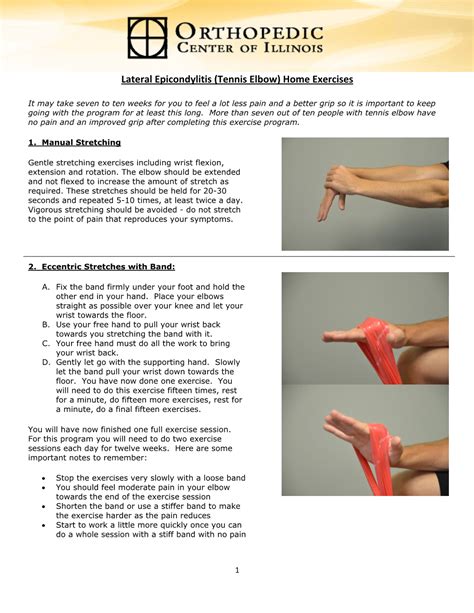 Lateral Epicondylitis (Tennis Elbow) Home Exercises - DocsLib