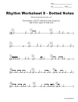 Rhythm Worksheet 9 by Brian Tychinski | TPT