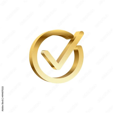 gold true symbol in the white backgroud. Stock Vector | Adobe Stock