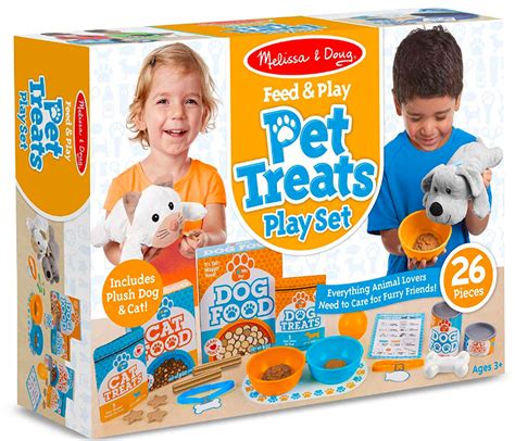 Melissa & Doug Pet Treats Play Set w/ 2 Plush Stuffed Animals Only $14. ...