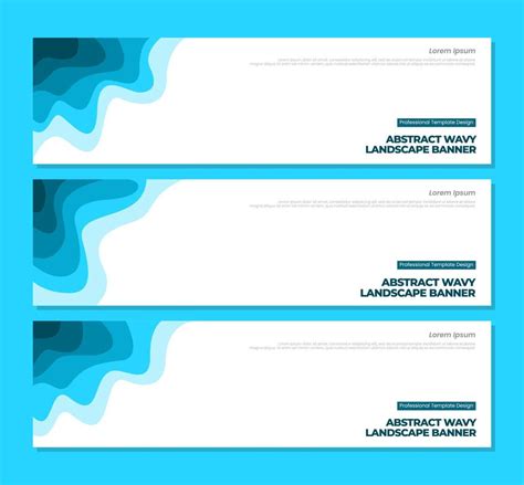 abstract paper cut banner template. horizontal banner template. blue ...