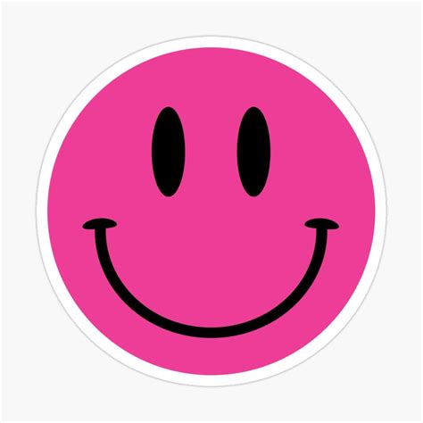 Pink Smiley Face Sticker By Lizziesumner In 2021 Face Stickers | Images ...