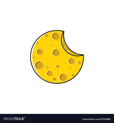 Moon design with cheese texture Royalty Free Vector Image