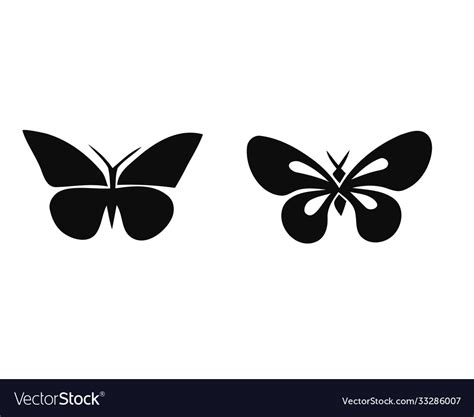 Butterfly silhouette set butterflies icon Vector Image