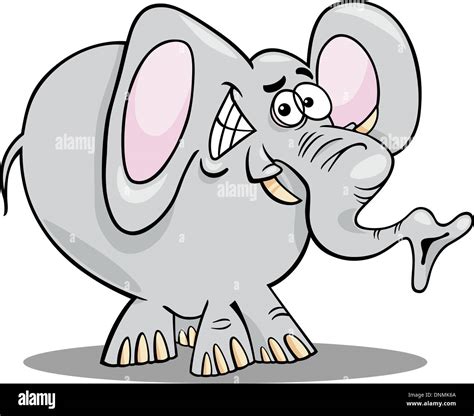 Cartoon illustration of Funny African Elephant Wild Animal Stock Vector ...