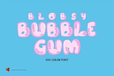 Blobsy Bubble Gum Font By Heypentype · Creative Fabrica